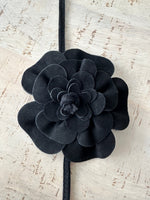 Load image into Gallery viewer, luscious scarves Belts Genuine Italian Suede / Leather Flower Boho Belt.
