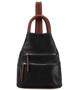 Load image into Gallery viewer, luscious scarves Black Faux Vegan Leather Triangular Backpack with Double Front Pockets, Available in 10 colours.
