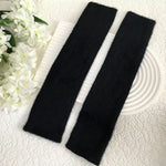 Load image into Gallery viewer, luscious scarves Black Fluffy Long Sleeve Fingerless Gloves
