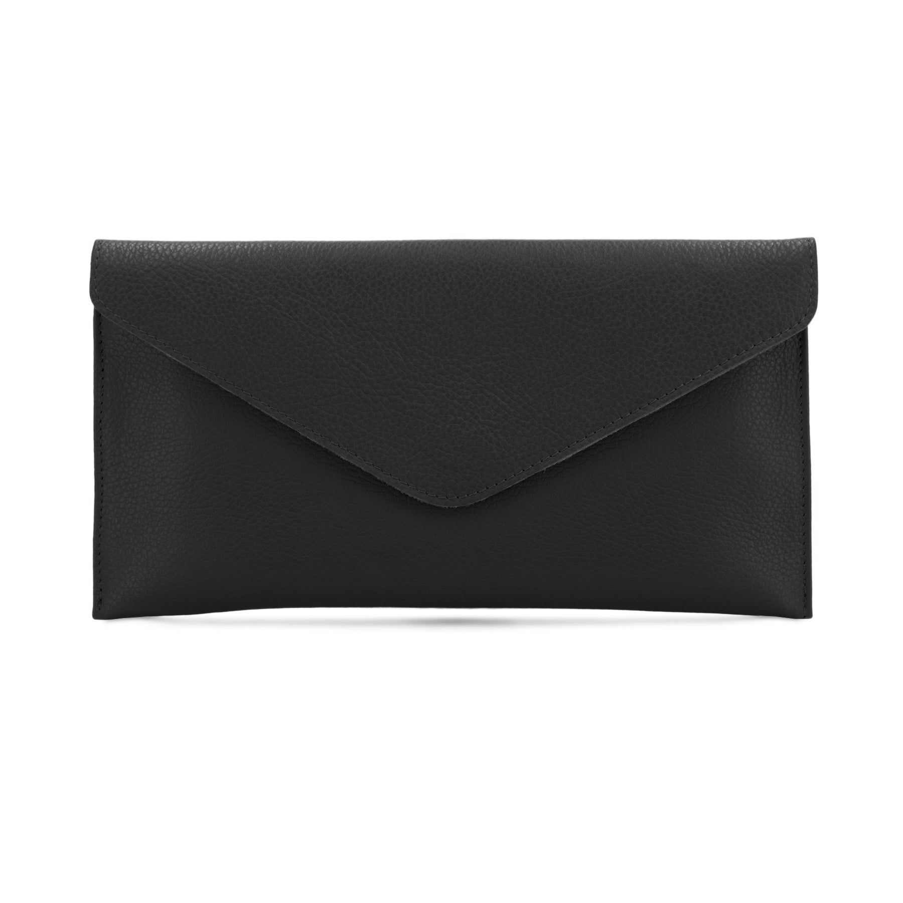 luscious scarves Black Genuine Italian Leather Envelope Clutch Bag , 10 Colours Available