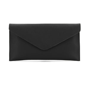 luscious scarves Black Genuine Italian Leather Envelope Clutch Bag , 10 Colours Available