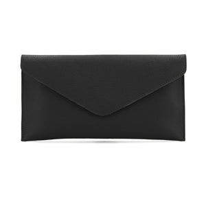 luscious scarves Black Genuine Italian Leather Envelope Clutch Bag , 10 Colours Available