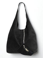 Load image into Gallery viewer, luscious scarves Black Genuine Italian Suede Slouchy Hobo Bag available in 7 colours .
