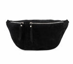Load image into Gallery viewer, luscious scarves Black Genuine Suede Italian Leather Large Sling Bag.
