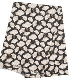 Load image into Gallery viewer, luscious scarves Black Scarf with Golden Ginkgo Design .

