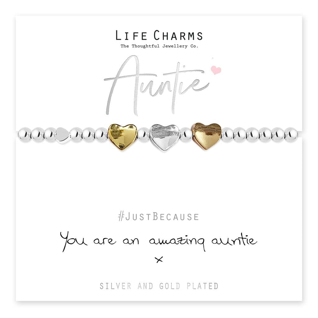 luscious scarves Bracelets Life Charms Silver Plated Amazing Aunty Bracelet with gift box