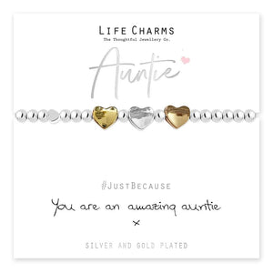 luscious scarves Bracelets Life Charms Silver Plated Amazing Aunty Bracelet with gift box