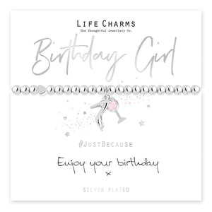 luscious scarves Bracelets Life Charms Silver Plated Birthday Girl Bracelet with gift box
