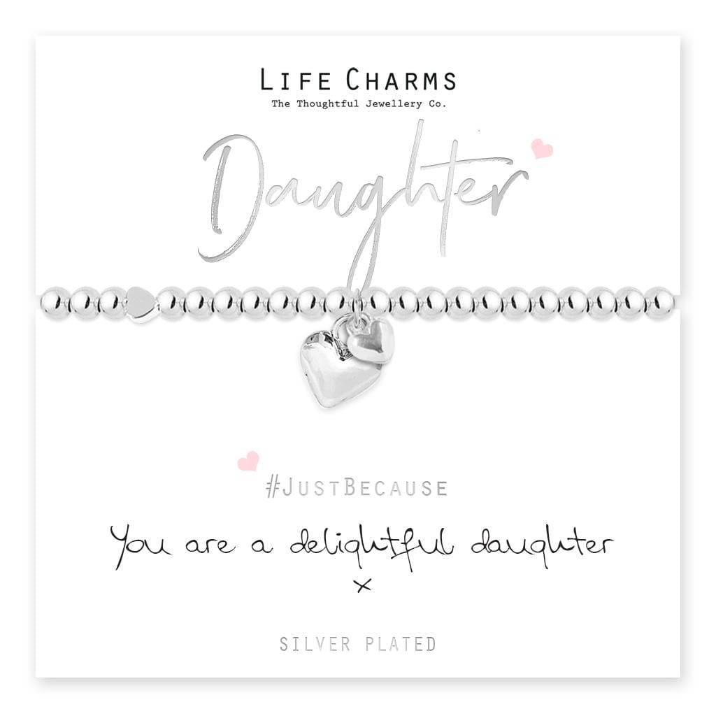 luscious scarves Bracelets Life Charms Silver Plated Delightful Daughter Bracelet with gift box