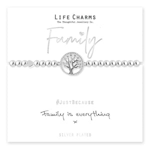 luscious scarves Bracelets Life Charms Silver Plated Family is Everything Bracelet with gift box