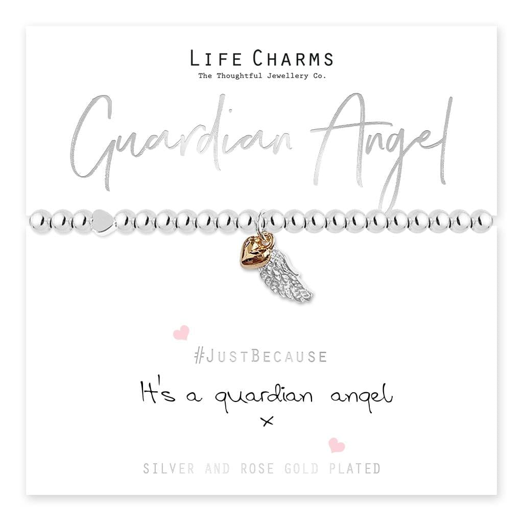 luscious scarves Bracelets Life Charms Silver Plated Guardian Angel Bracelet with gift box .