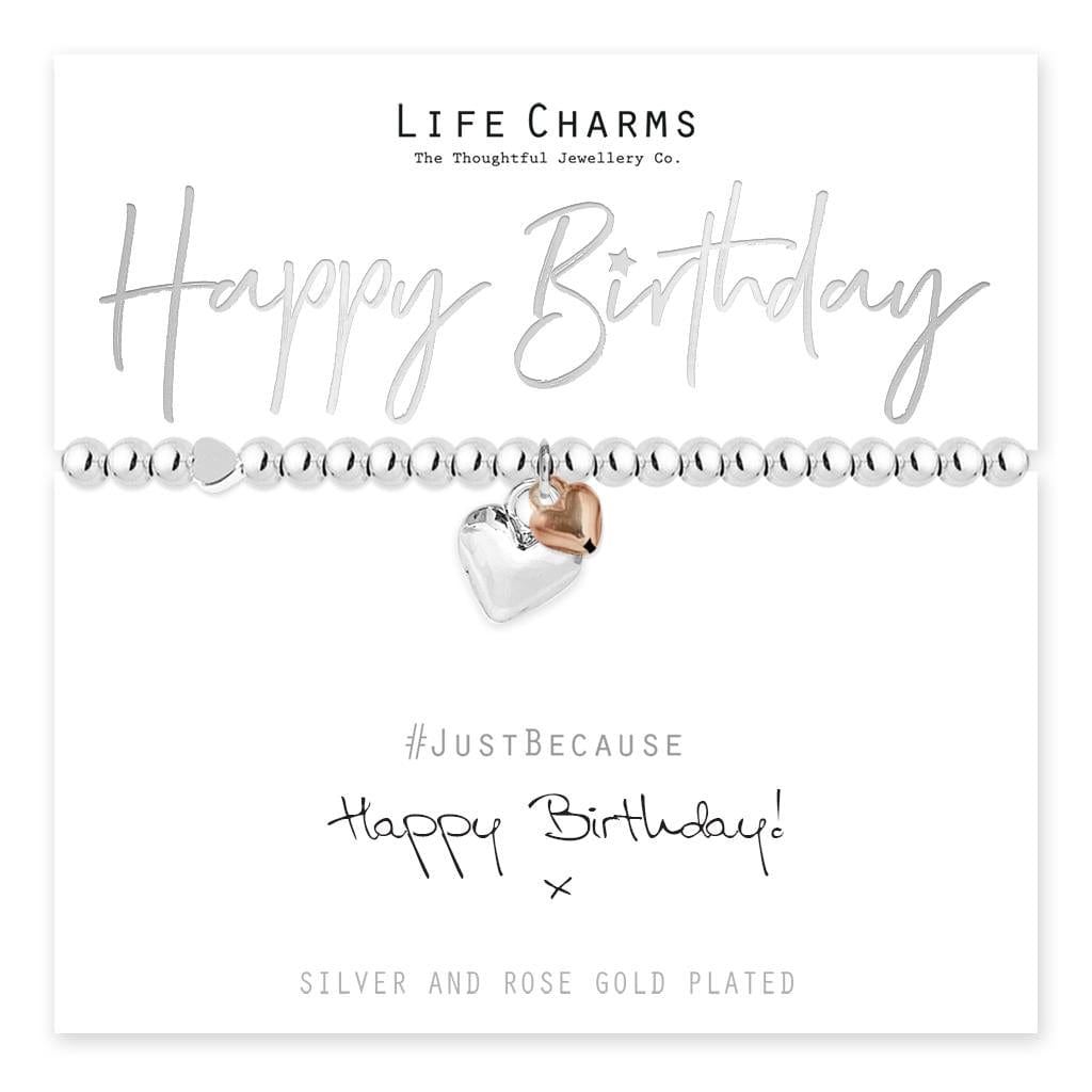 luscious scarves Bracelets Life Charms Silver Plated Happy Birthday Hearts Bracelet with gift box