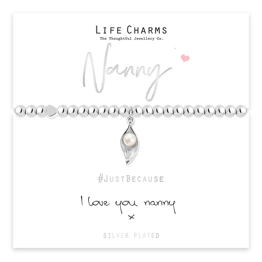 luscious scarves Bracelets Life Charms Silver Plated I Love You Nanny Bracelet with gift box