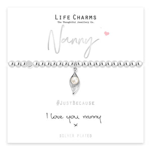 luscious scarves Bracelets Life Charms Silver Plated I Love You Nanny Bracelet with gift box