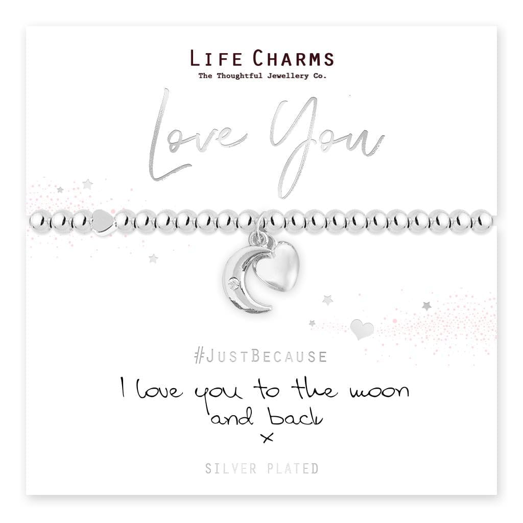 luscious scarves Bracelets Life Charms Silver Plated I Love You To The Moon And Back Bracelet with gift box