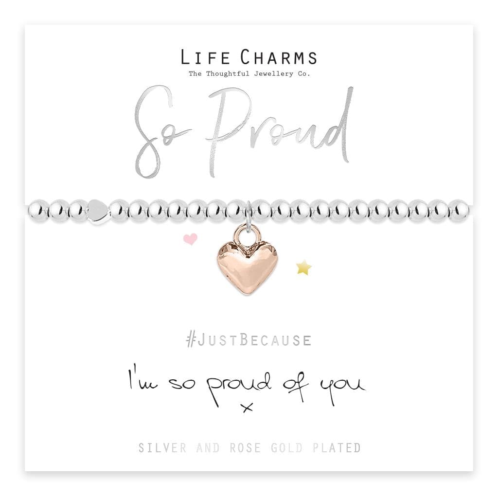 luscious scarves Bracelets Life Charms Silver Plated I'm So Proud Of You Bracelet with gift box