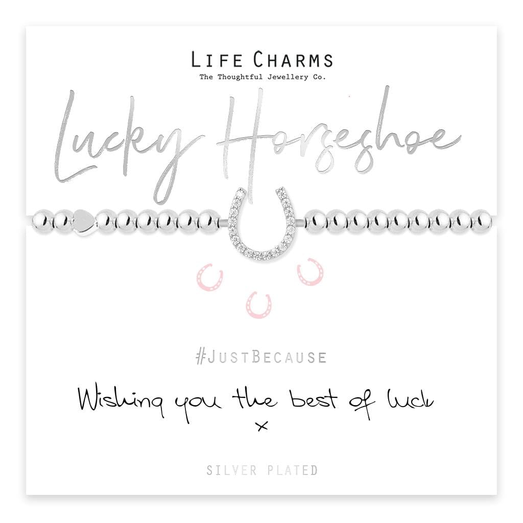 luscious scarves Bracelets Life Charms Silver Plated Lucky Horseshoe Bracelet with gift box