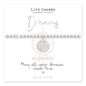 luscious scarves Bracelets Life Charms Silver Plated May All Your Dreams Come True Bracelet with gift box