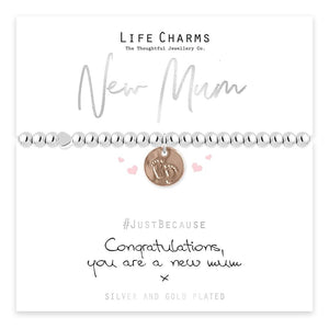 luscious scarves Bracelets Life Charms Silver Plated New Mum Bracelet with gift box