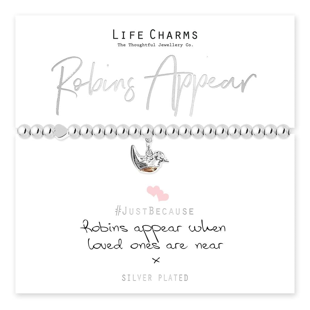 luscious scarves Bracelets Life Charms Silver Plated Robins Appear Bracelet with gift box