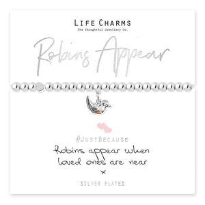 luscious scarves Bracelets Life Charms Silver Plated Robins Appear Bracelet with gift box