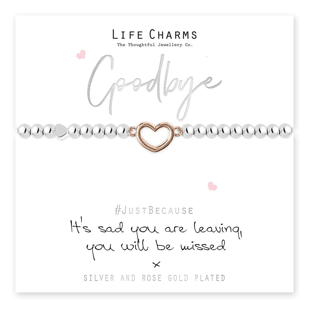 luscious scarves Bracelets Life Charms Silver Plated Sad You Are Leaving Bracelet with gift box