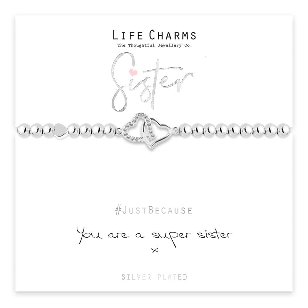 luscious scarves Bracelets Life Charms Silver Plated Super Sister Bracelet with gift box