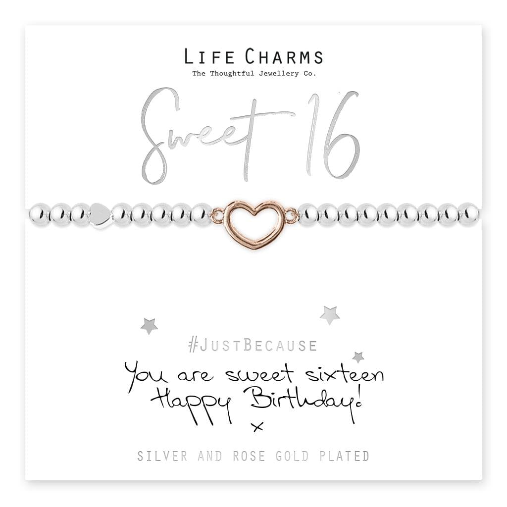 luscious scarves Bracelets Life Charms Silver Plated Sweet 16 Birthday Bracelet with gift box