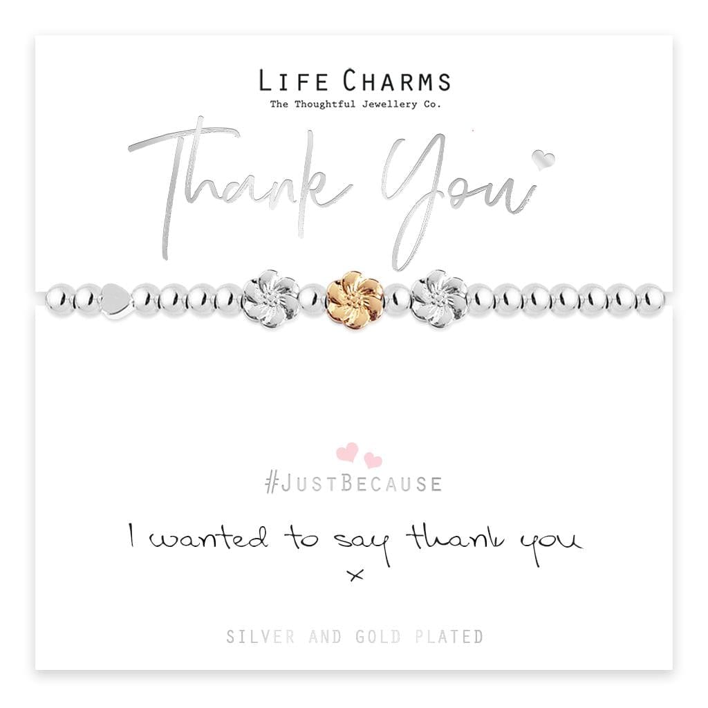 luscious scarves Bracelets Life Charms Silver Plated Thank you Bracelet with gift box