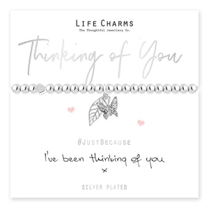 luscious scarves Bracelets Life Charms Silver Plated Thinking of You Bracelet with gift box