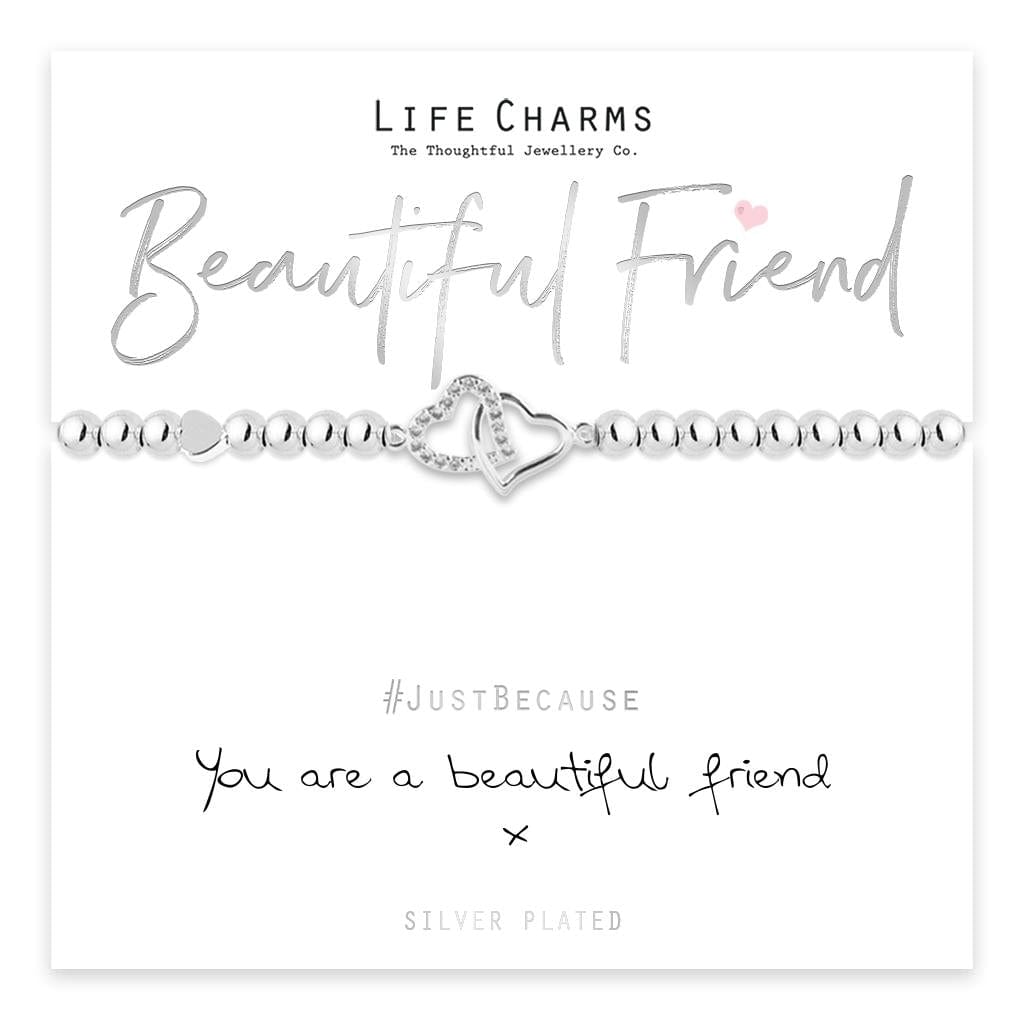 luscious scarves Bracelets Life Charms Silver Plated You Are A Beautiful Friend Bracelet with gift box