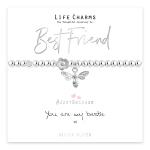 luscious scarves Bracelets Life Charms Silver Plated You Are My Bestie Bracelet