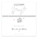Load image into Gallery viewer, luscious scarves Bracelets Life Charms Silver Plated You Are So Strong Bracelet with gift box
