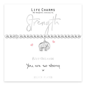 luscious scarves Bracelets Life Charms Silver Plated You Are So Strong Bracelet with gift box