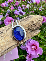 Load image into Gallery viewer, luscious scarves Bracelets Miss Milly Dark Blue Foil Resin Hinged Bangle FB66BPIP
