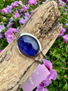 luscious scarves Bracelets Miss Milly Dark Blue Foil Resin Hinged Bangle FB66BPIP