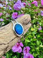 Load image into Gallery viewer, luscious scarves Bracelets Miss Milly Mid Blue Foil Resin Hinged Bangle FB66CLIP
