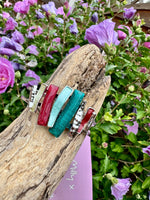 Load image into Gallery viewer, luscious scarves Bracelets Miss Milly Red and Aqua Layered Mix Bracelet FB122AXMB

