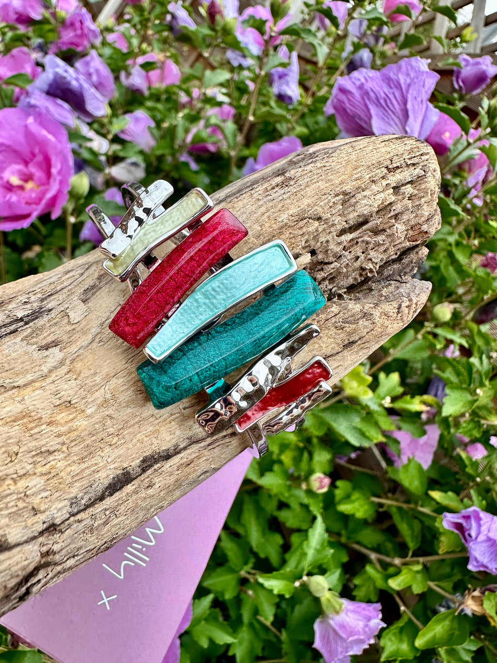 luscious scarves Bracelets Miss Milly Red and Aqua Layered Mix Bracelet FB122AXMB