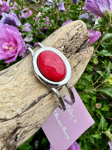 luscious scarves Bracelets Miss Milly Scarlet Red Marble Resin Hinged Bangle FB66SLMB