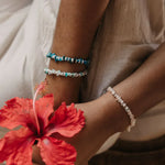 Load image into Gallery viewer, luscious scarves Bracelets Pinapple island Dunes Stone Bead Bracelet Deep Ocean
