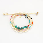 Load image into Gallery viewer, luscious scarves Bracelets Pineapple Island Halcyon Turquoise &amp; Shell Bracelet Trio Set
