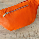 Load image into Gallery viewer, luscious scarves Bright Orange Italian Leather Sling Bag / Chest Bag
