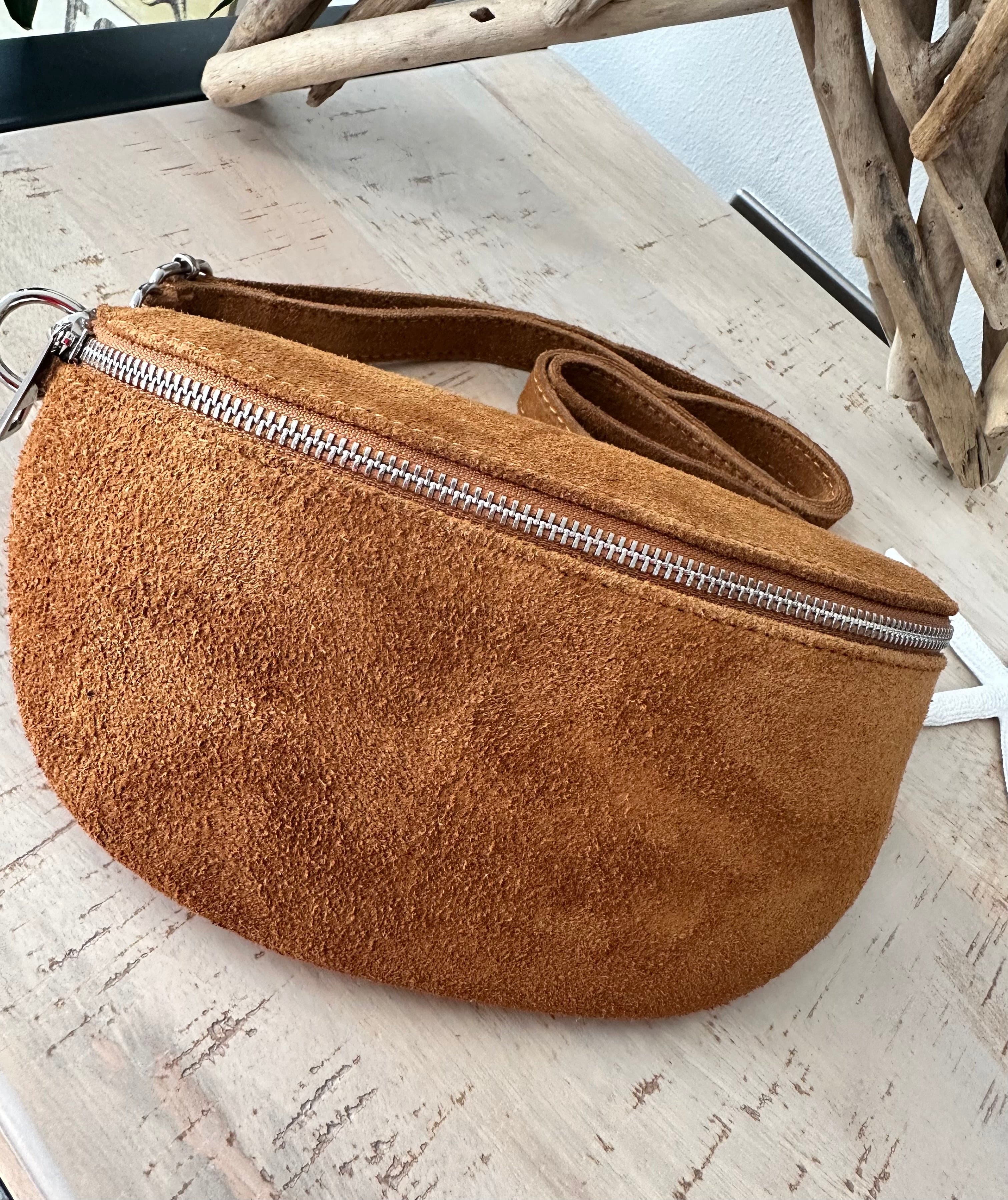 luscious scarves Bum bag Italian Suede Leather Bum/Sling Bag