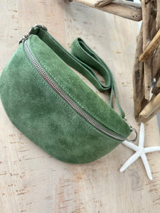 luscious scarves Bum bag Italian Suede Leather Bum/Sling Bag