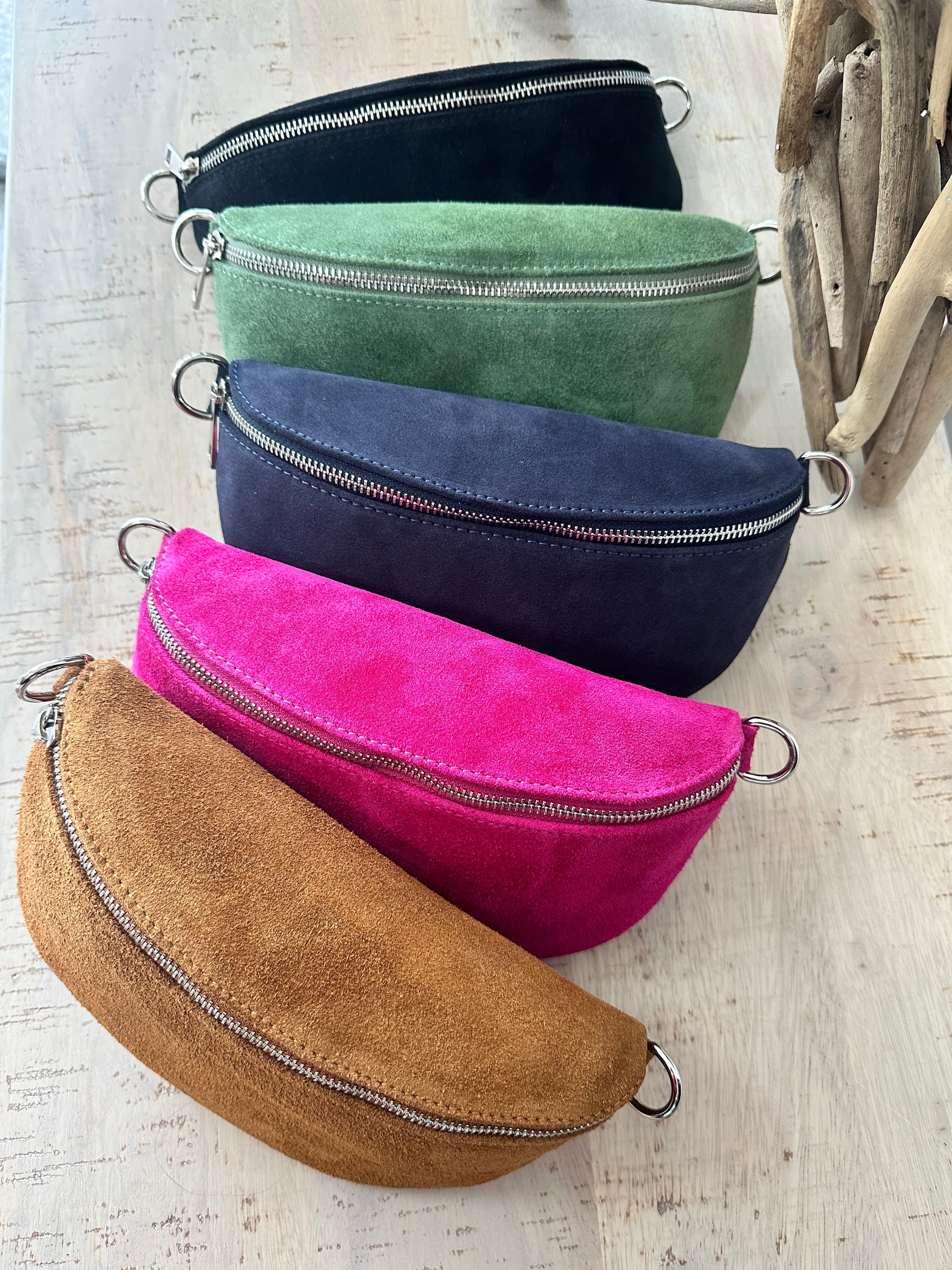 luscious scarves Bum bag Italian Suede Leather Bum/Sling Bag