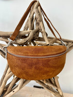 Load image into Gallery viewer, luscious scarves Bum bag Tan brown Italian Suede Leather Bum/Sling Bag
