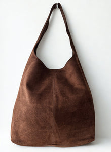 luscious scarves Chocolate Brown Genuine Italian Suede Slouchy Hobo Bag available in 7 colours .