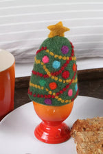 Load image into Gallery viewer, luscious scarves christmas decorations Pachamama Christmas Tree Egg Cosy, Hand Felted , Fair Trade
