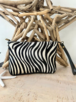 Load image into Gallery viewer, luscious scarves clutch bag Italian Leather Small Zebra Clutch Bag
